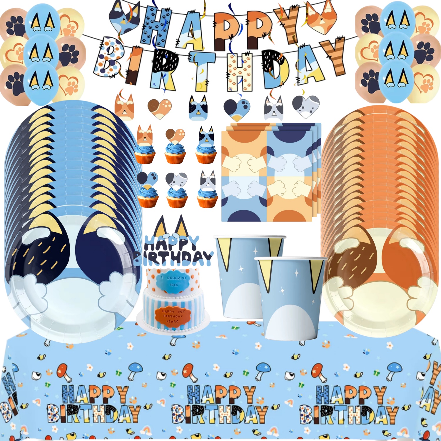 Pet Supplies Warehouse - Cartoon Dog Birthday Party Decoration Tableware