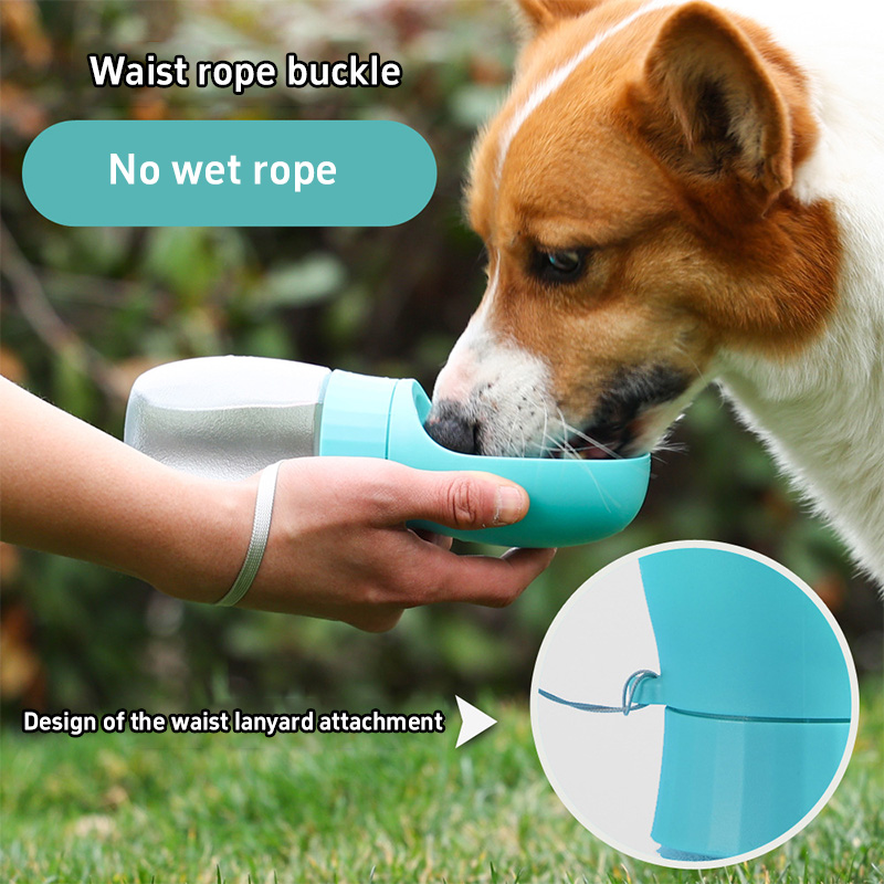 Slow Feeder Dog Bowl - 500ml Big Dog Water Bottle Portable