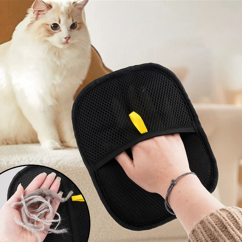 Pet Hair Remover Brush - Pet Grooming Gloves Static Dedusting Brush