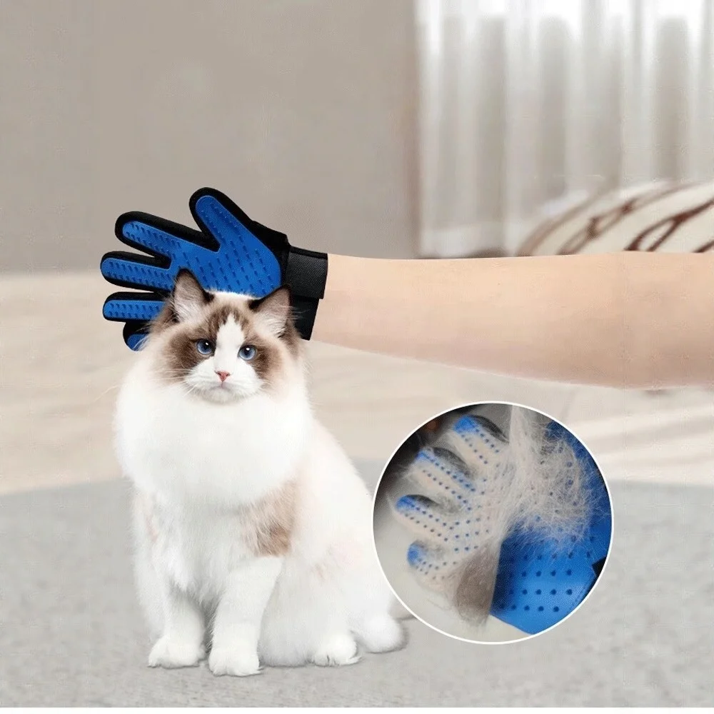 Pet Grooming Glove Gentle Sili - Pet Hair Remover Brush บทวิจารณ์และราคา