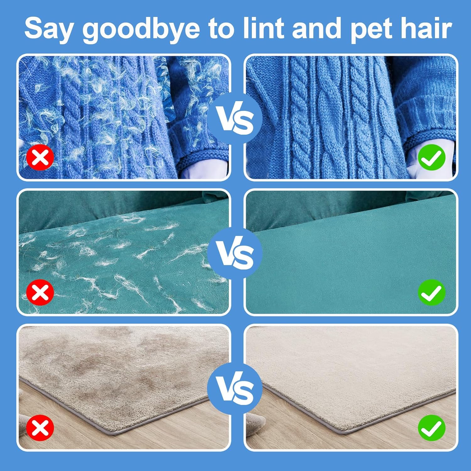 Pet Hair Removal Glove for Cat - Pet Hair Remover Brush บทวิจารณ์และราคา