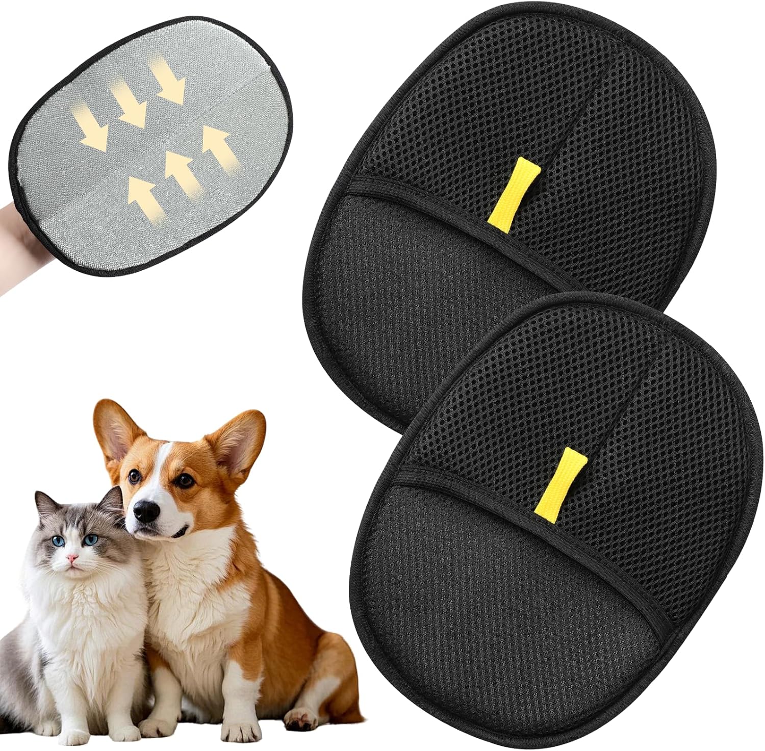 Dog Cat Hair Remover Gloves Gr - Pet Hair Remover Brush บทวิจารณ์และราคา