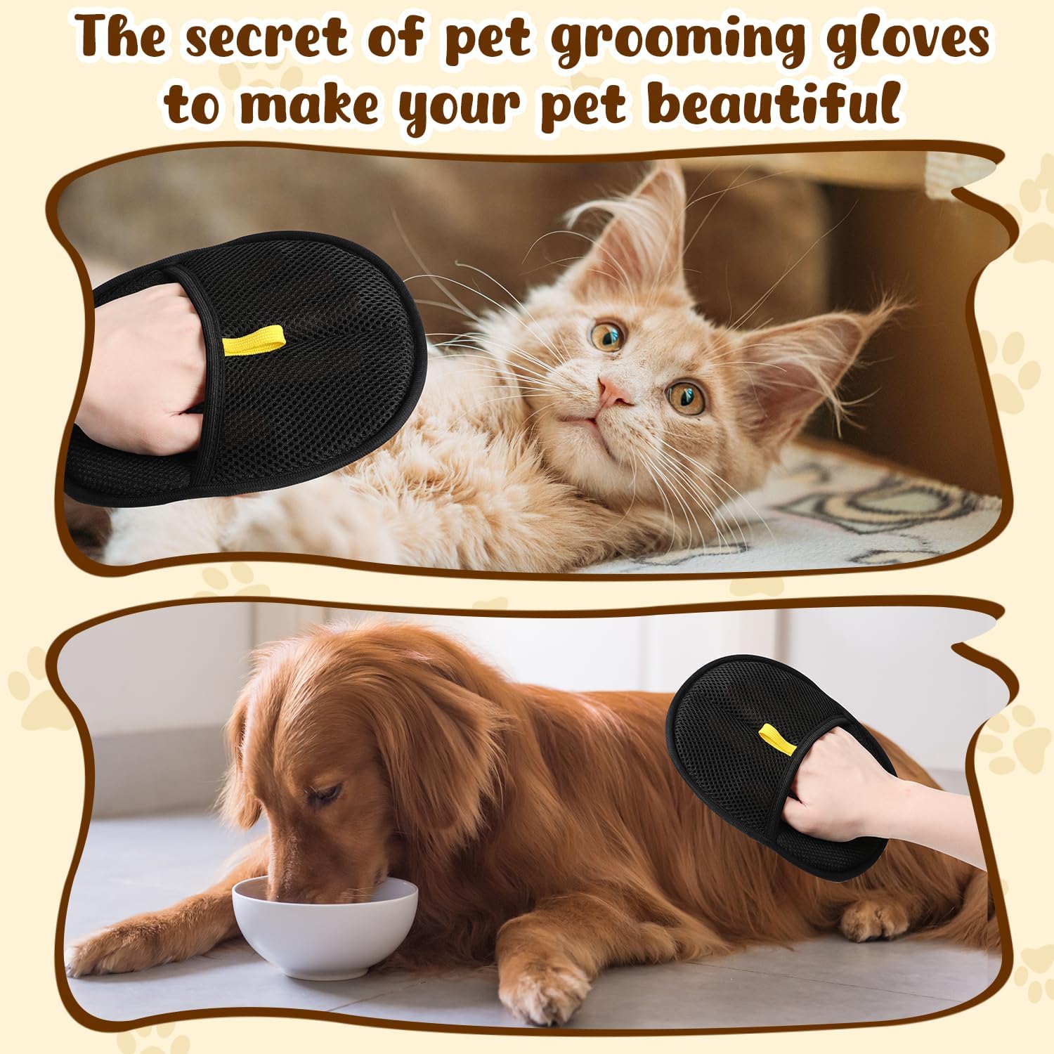 Dog Cat Hair Remover Gloves Gr - Pet Hair Remover Brush บทวิจารณ์และราคา
