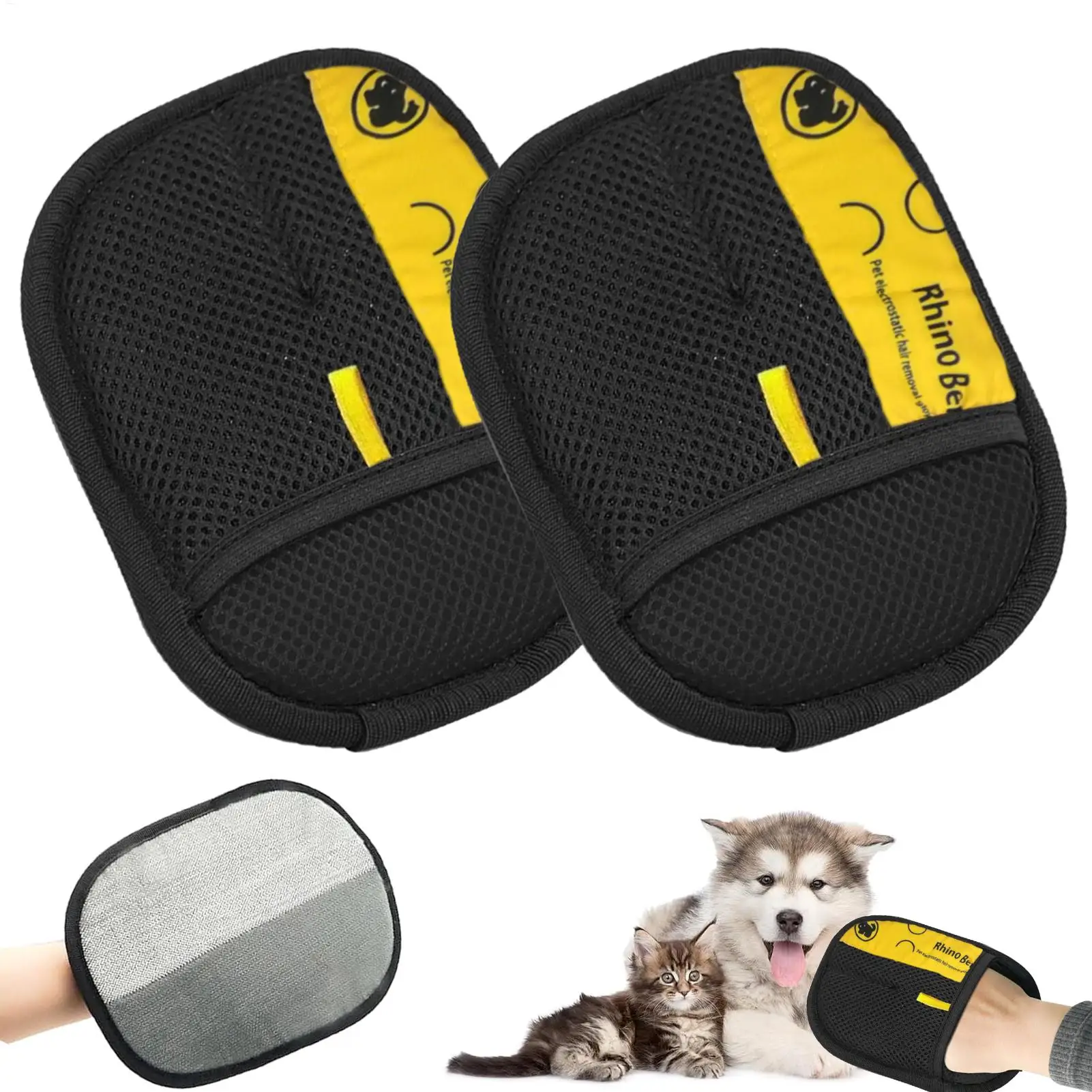 2pcs Cat Grooming Gloves Elect - Pet Hair Remover Brush บทวิจารณ์และราคา