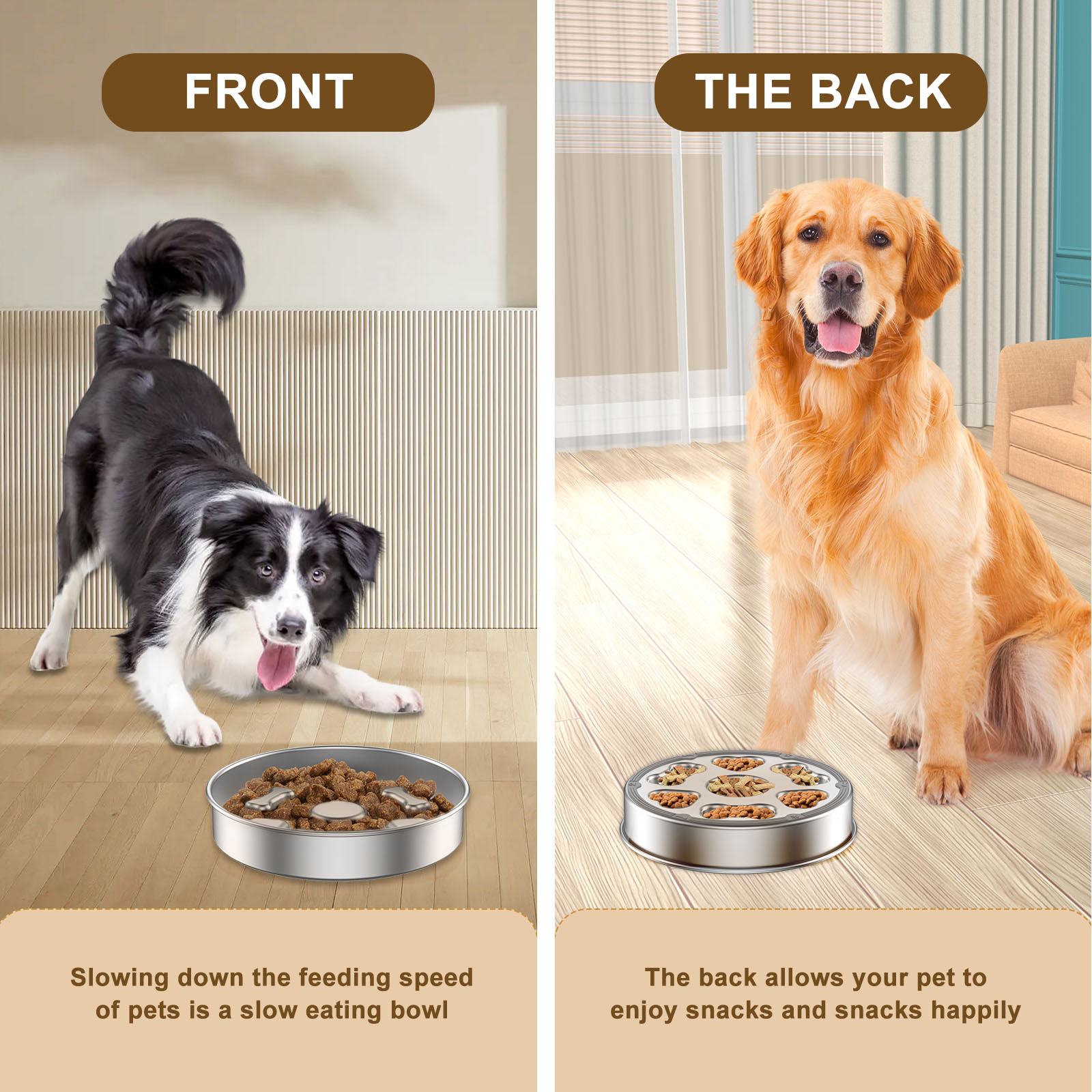 Stainless Steel Slow Feeder Do - Slow Feeder Dog Bowl บทวิจารณ์และราคา