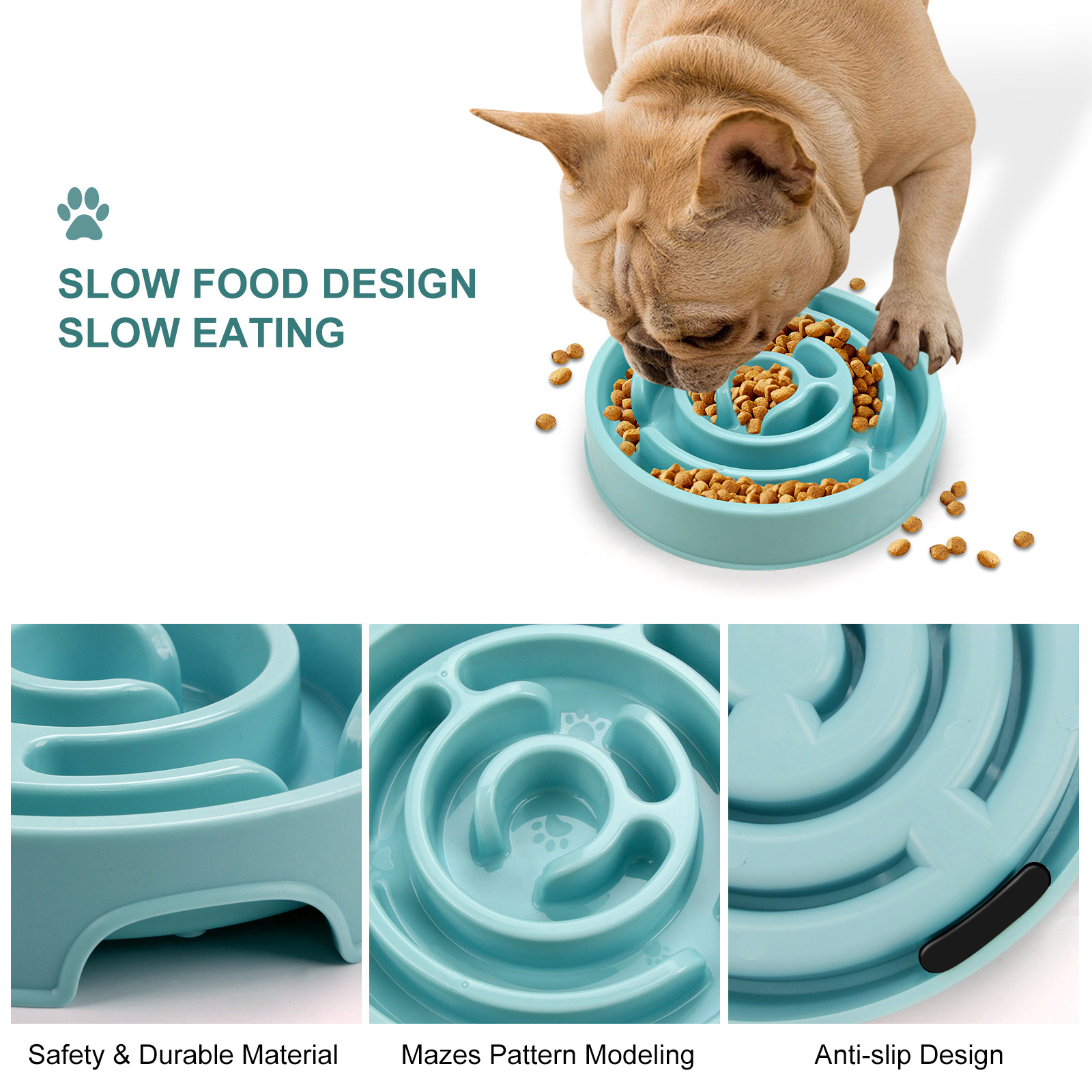 Pet Slow Food Bowl - Non slip  - Slow Feeder Dog Bowl บทวิจารณ์และราคา