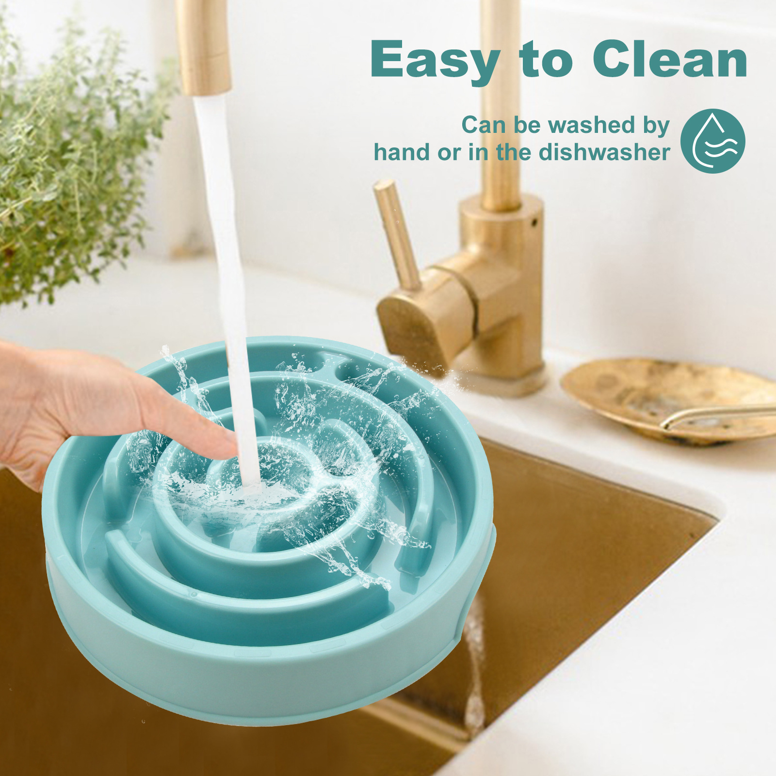 Pet Slow Food Bowl - Non slip  - Slow Feeder Dog Bowl บทวิจารณ์และราคา